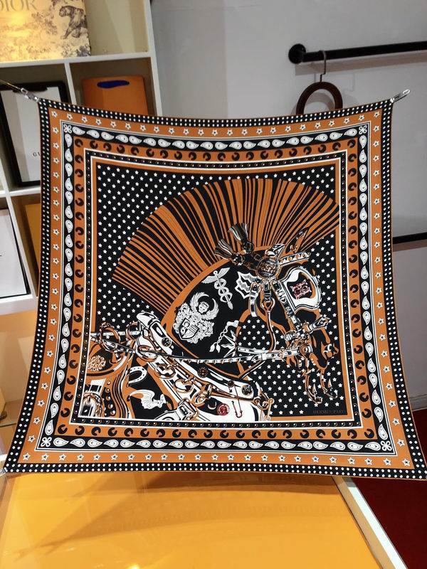 Hermes silk scarf 90X90cm E06 (12)